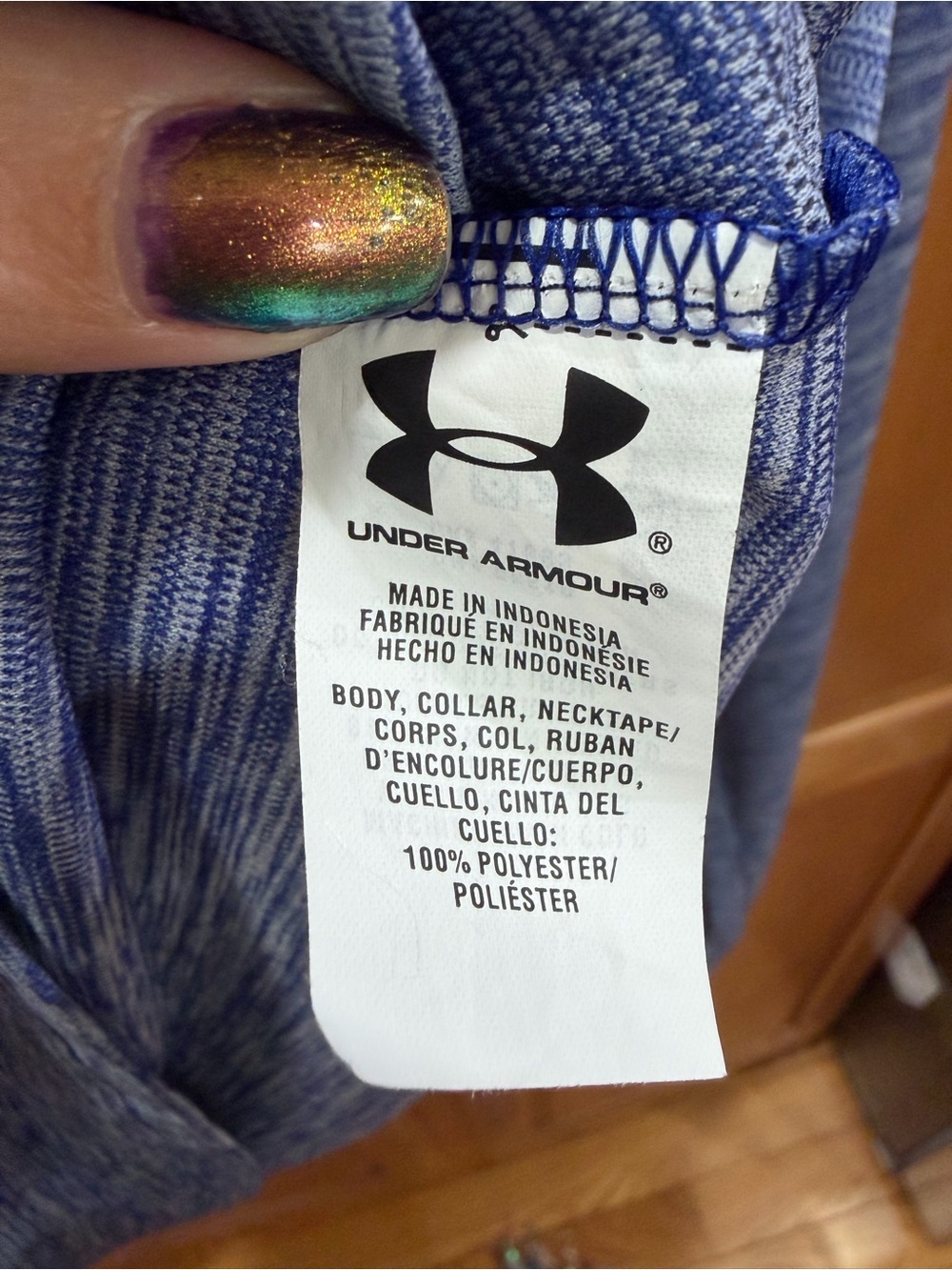 Under Armour | Purple and Blue Heather 1/4 Zip Pullover Heat Gear - Picture 4 of 7